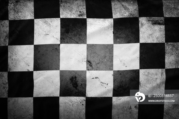 Grunge black and white checkered flag