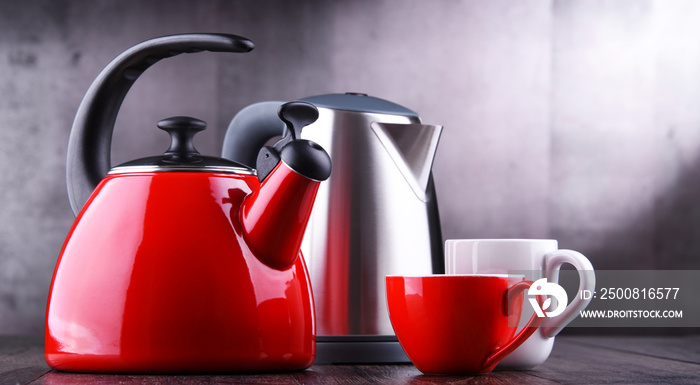 stovetop kettle with whistle and electric cordless kettle