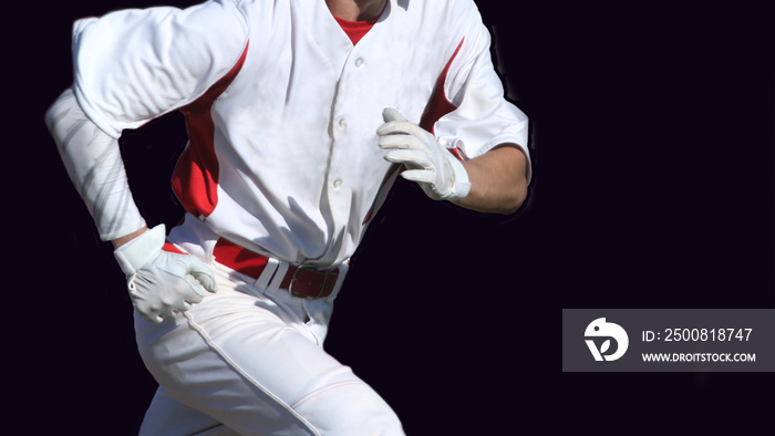 Baseball Baserunner Isolated on Black