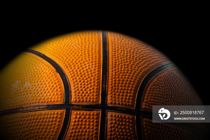 Close up Old Black and Orange Basketball