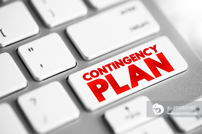 Contingency Plan - plan devised for an outcome other than in the usual plan, text concept button on keyboard