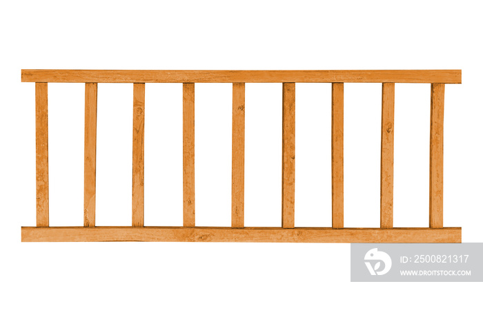 Wooden railing isolated on white background