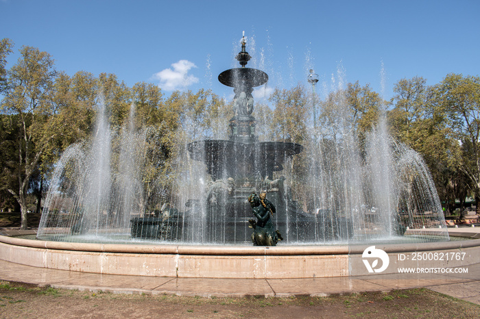 Fountain of the Continents (Fuente de los continentes) in the San Martín park in the city of Mendoza