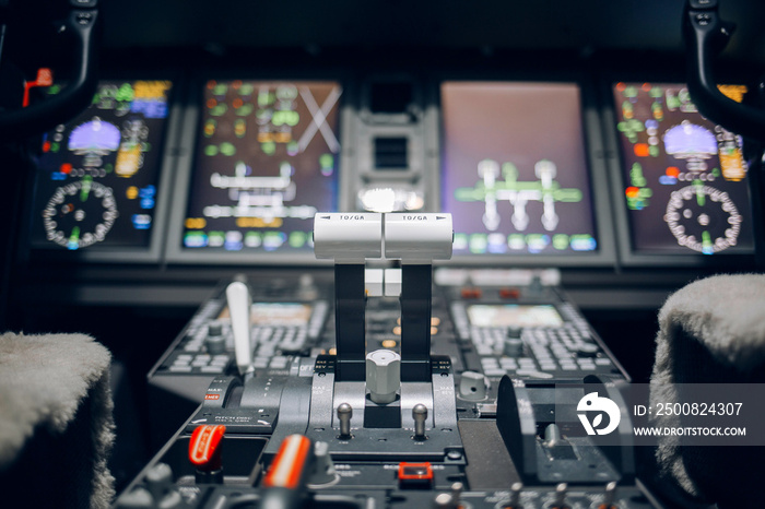 Aircraft interior and pilot cockpit