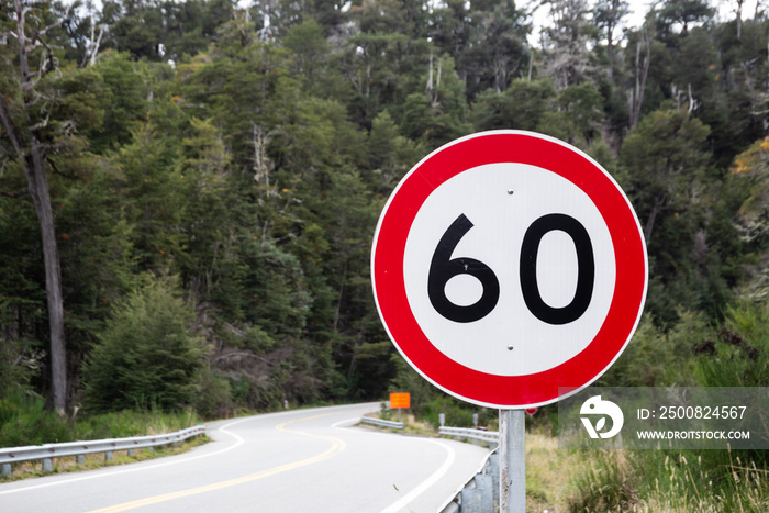 60 km/h maximum speed traffic sign