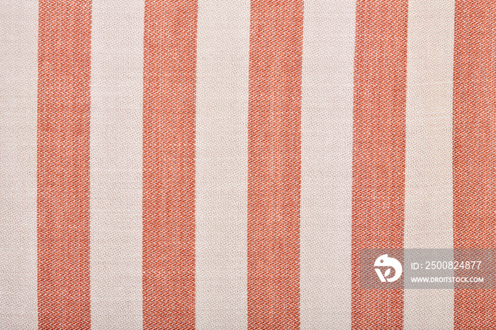 Gray and brown stripes. Striped brown and grey textile pattern as a background. Close up on vertical stripes material texture fabric. Linen cloth