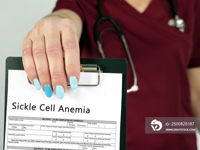 Healthcare concept about Sickle Cell Anemia with inscription on the piece of paper.