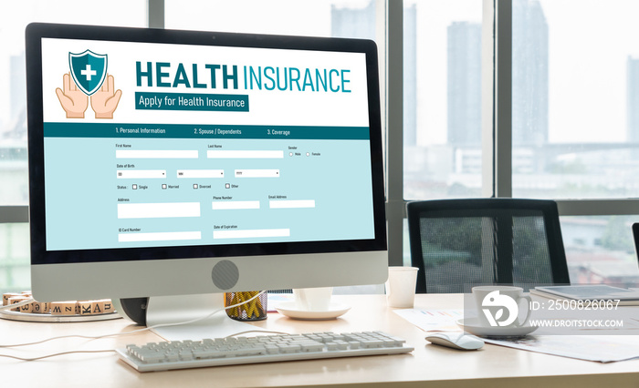 Health insurance web site modish registration system for easy form filling