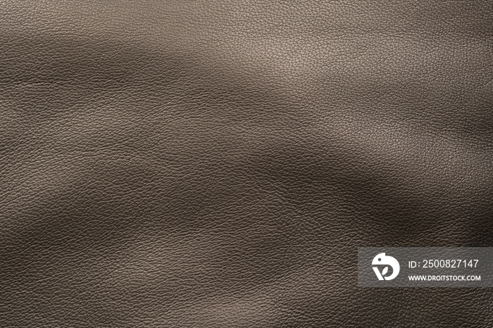 Closeup texture full grain gray brown leather