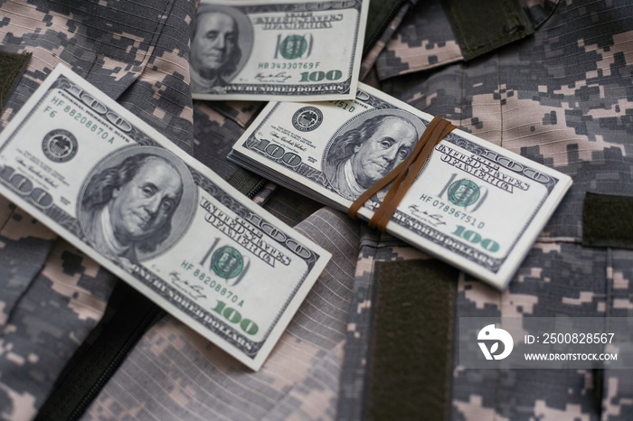 soldier camouflage, military uniform, money.