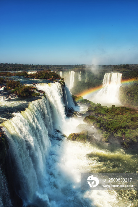 Argentina Iguazu Waterfalls Garganta del Diablo with rainbow