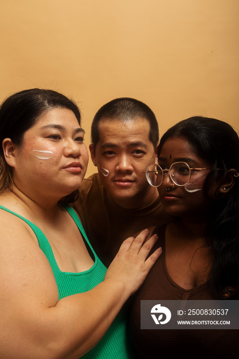 Asian trio lifestyle studio portrait shot