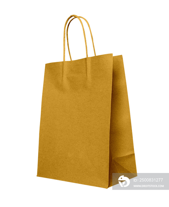 blank yellow paper bag for mockups design