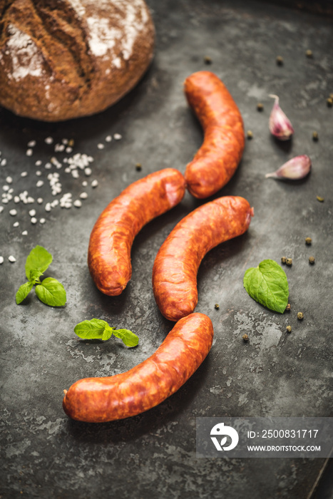 Pork Sausage On The Stone Slab