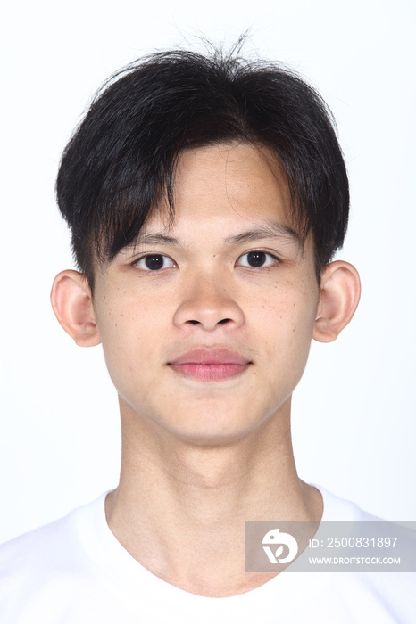 Asian man before applying make up hair style. no retouch, fresh face