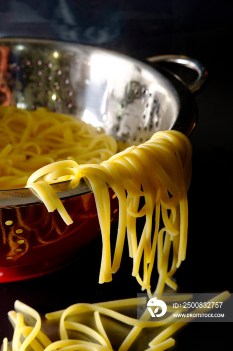 Straining Italian Linguine Colander