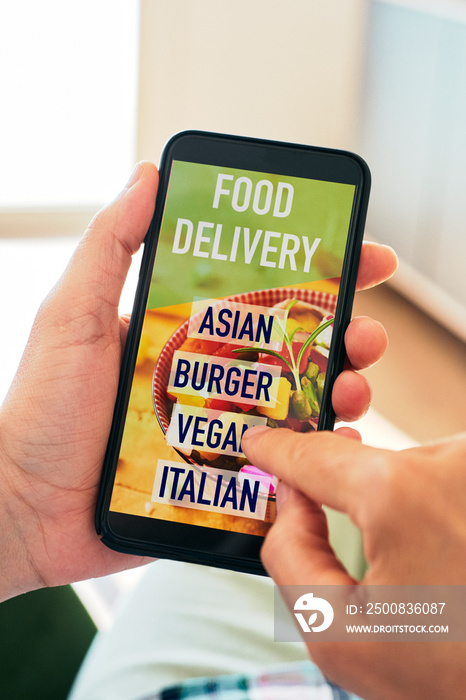 text food delivery in a smartphone