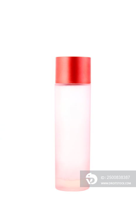 frosted glass bottle in white background