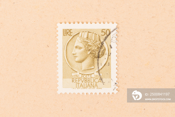 ITALY - CIRCA 1960: A stamp printed in Italy shows a person with a crown, circa 1960