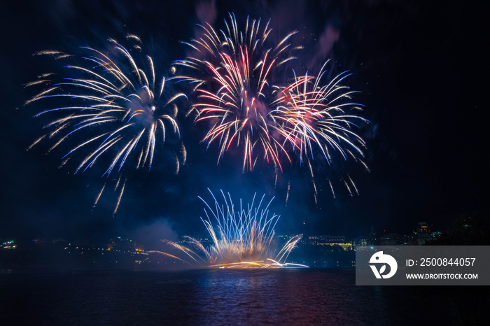 Fireworks against a dark sky