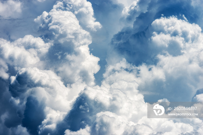 Detail of white clouds in the sky - Cumulonimbus