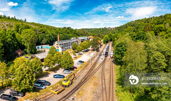 Bahnhof Alexisbad im Selketal mit Harzer Schmalspurbahn