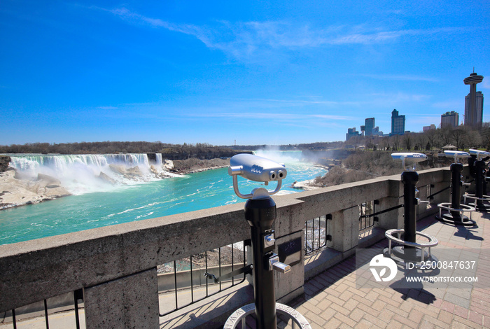 Niagara city downtown near scenic waterfalls