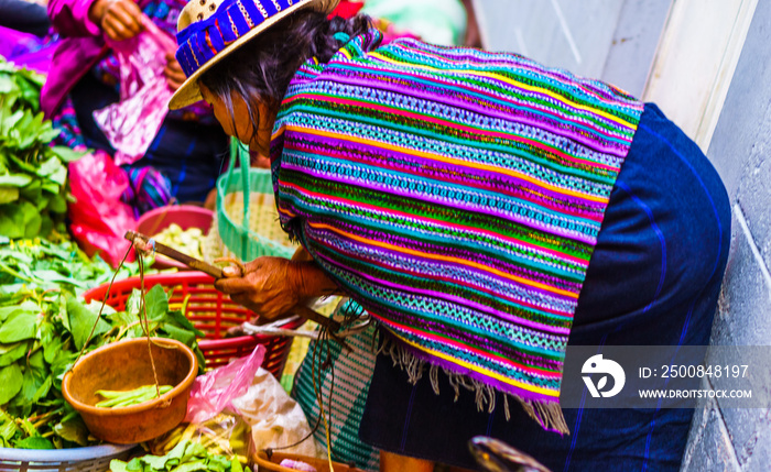 Maya woman on market in Chichicastenango in Guatemala