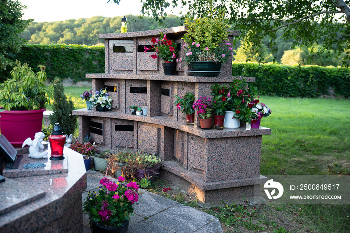 Cemetery for incineration urns in the countryside