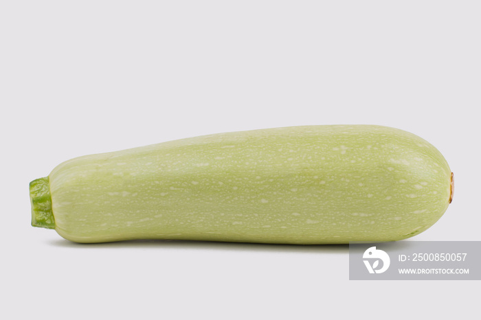 Squash vegetable marrow zucchini isolated on white background. Close up. Bright courgette.