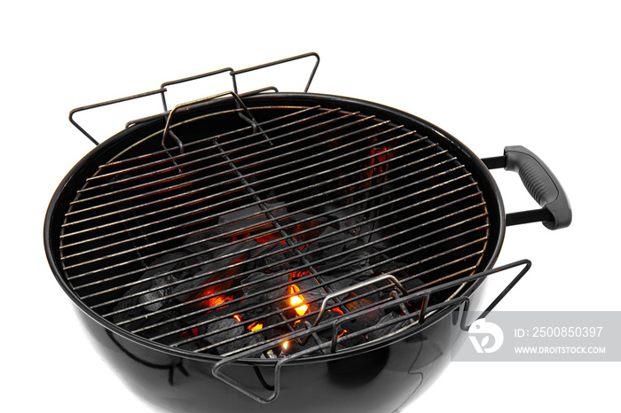 Modern barbecue grill on white background