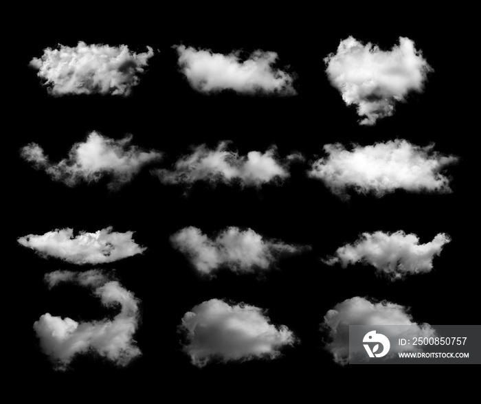 cloud with a blanket of smoke on white background