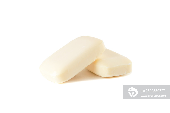 close up of a soap bar isolated on the white background