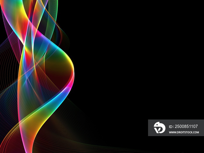 Abstract multicolored light waves background