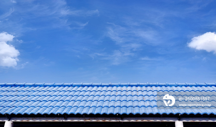 blue roof tiles background is sky