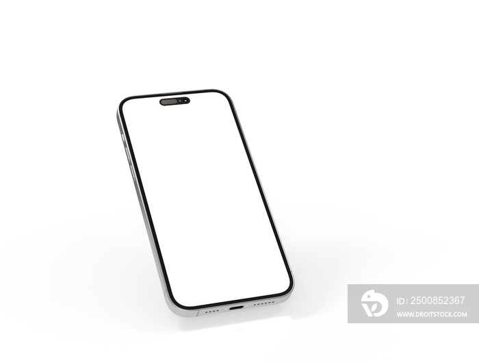 3d render illustration hand holding the white smartphone