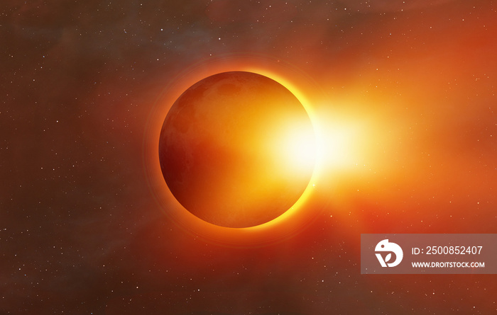 Solar Eclipse  Elements of this image furnished by NASA