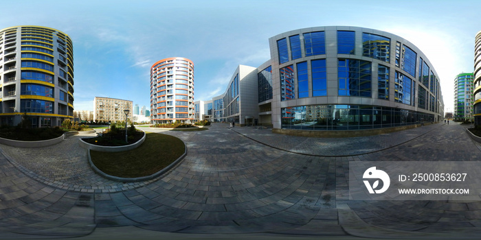 360 panorama vr image of modern city quarter