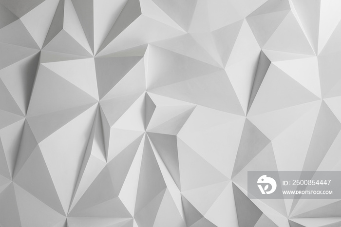 Abstract background of polygons on white background.