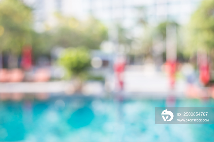 Abstract of outdoor swimming pool blurred and bokeh