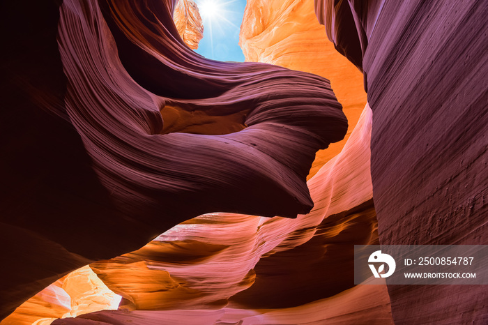 Antelope Canyon Scene Arizona USA. Beauty of nature concept.