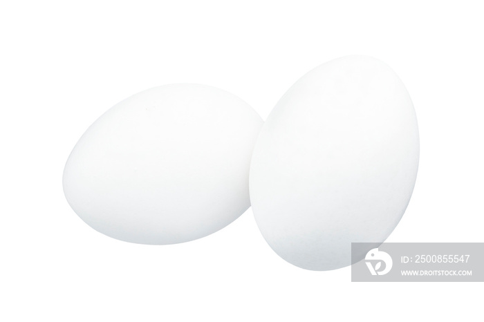 White chicken egg isolated on white background. Full Depth of field. Focus stacking. PNG