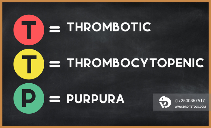 thrombotic thrombocytopenic purpura (ttp) on chalk board