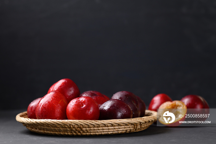 Red plum fruit (Japanese plum or Chinese plum)