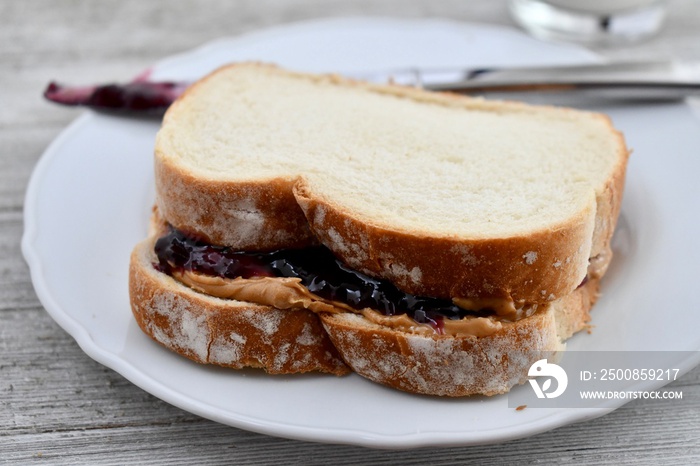 Peanut butter and jelly sandwich