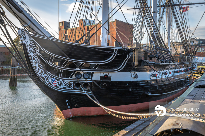 The bow of the USS Constitution