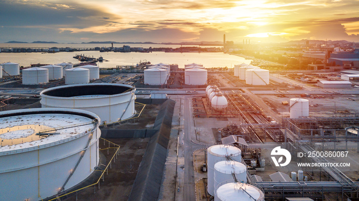 Tank farm storage chemical petroleum petrochemical refinery product at oil storage terminal company, Business commercial trade fuel and gas power and energy transport.