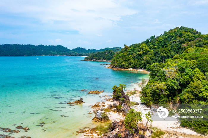 Koh Phayam beach Hin Talu with rock arch formation in Ranong, Thailand.