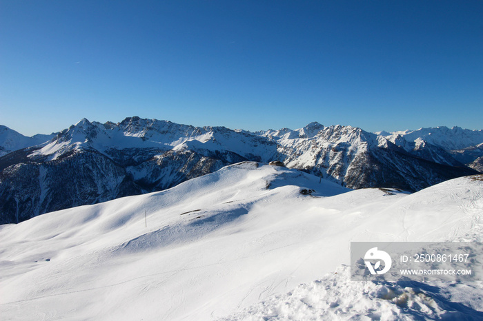 Panaromic View from mountain top - skiing - Montgenèvre, France