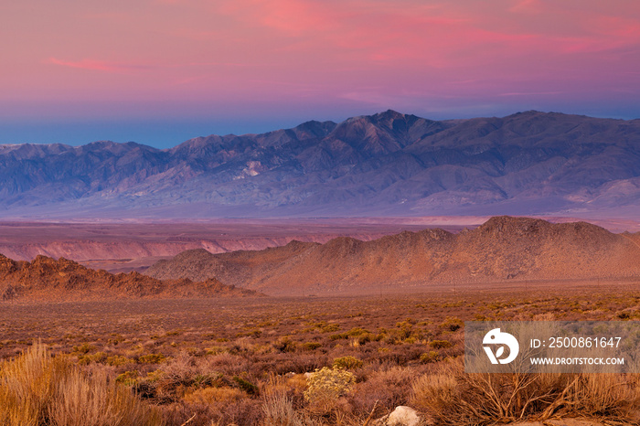 Sunset over the Sierra Nevada